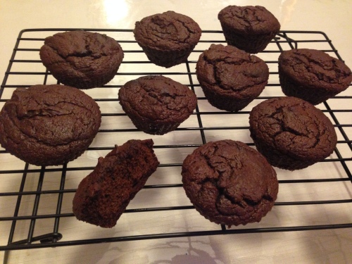 Deceptively delicious looking chocolate beetroot muffins - nut, grain, fructose and taste free
